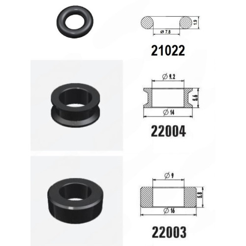 Fuel injector seal kit (O-ring) A46000001 (A46-000001), 8944494840 (8-94449-484-0)