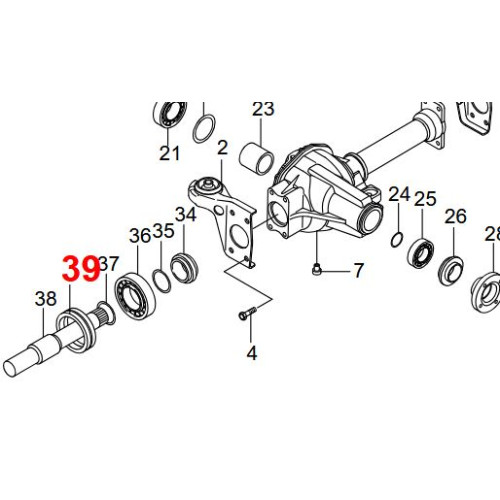 Outer half-axle oil seal SsangYong Actyon, Kyron, Rexton, Musso, Rodius, Stavic