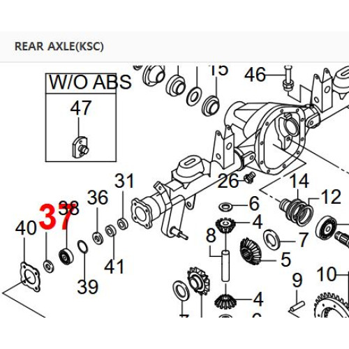 Outer half-axle oil seal SsangYong Actyon, Kyron, Rexton, Musso, Rodius, Stavic 4242505001, 4242505600, 1028044, 4242505000